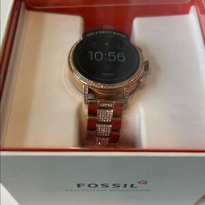 Fossil Gold Smartwatch with Crystal Detailing